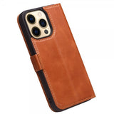 Qialino iPhone 14 Pro Max Etui Ægte Læder Brun