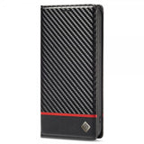 Lc.Imeeke iPhone 14 Pro Max Cover Kulfibertekstur Rød Stribe Horisontal