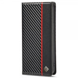 Lc.Imeeke iPhone 14 Pro Max Cover Kulfibertekstur Rød Stribe Vertikal