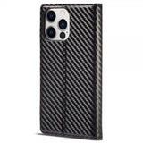 Lc.Imeeke iPhone 14 Pro Max Cover Kulfibertekstur Rød Stribe Vertikal