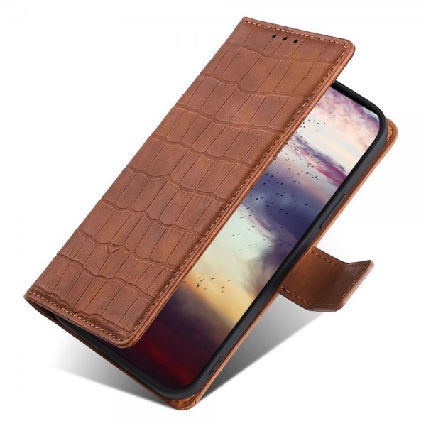 iPhone 14 Pro Max Cover Krokodillemønster Brun