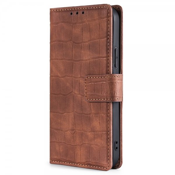 iPhone 14 Pro Max Cover Krokodillemønster Brun