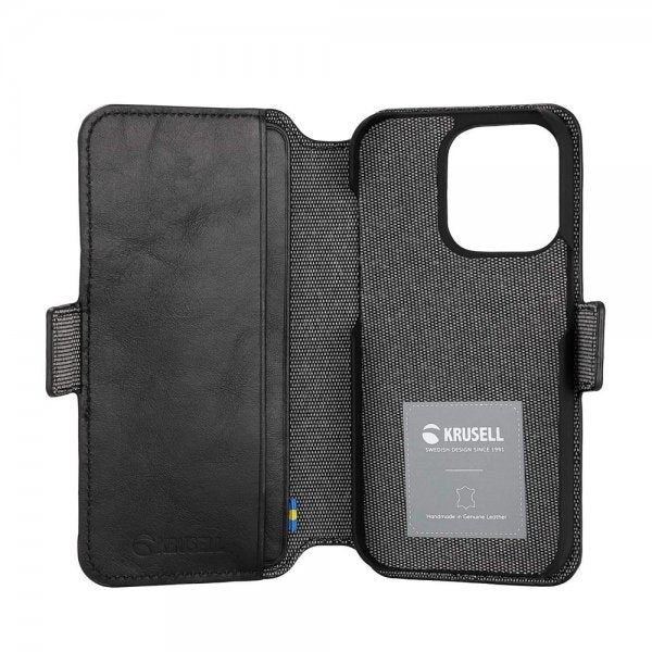 Krusell iPhone 14 Pro Max Etui Leather PhoneWallet Sort