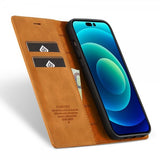 Lc.Imeeke iPhone 14 Pro Max Cover med Kortlomme Flip Brun