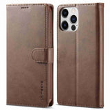Lc.Imeeke iPhone 14 Pro Max Cover med Kortlomme Standerfunktion Mørkebrun