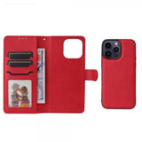 iPhone 14 Pro Max Cover med Aftageligt Cover KT Leather Series-3 Rød