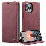 CaseMe iPhone 14 Pro Max Cover Retro Flip Rød
