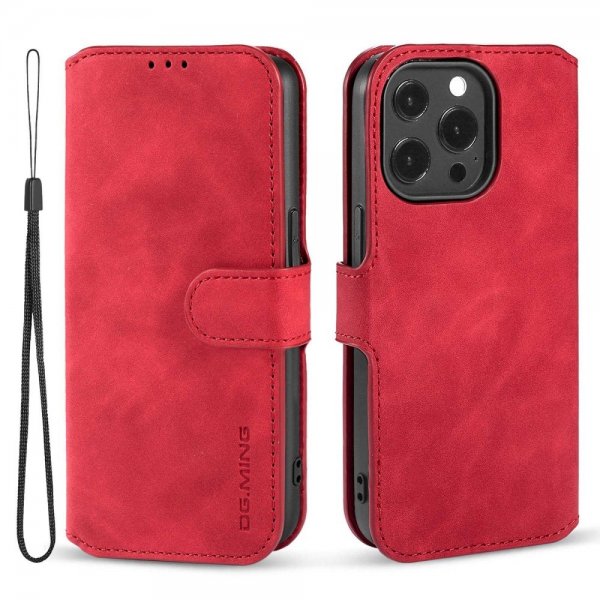 Dg.Ming iPhone 14 Pro Max Etui Retro Rød
