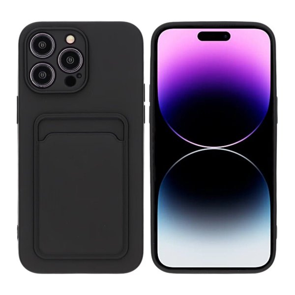 iPhone 14 Pro Max Cover med kortholder Sort