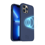 Rvelon iPhone 14 Pro Max Cover Silikone MagSafe Mørkeblå