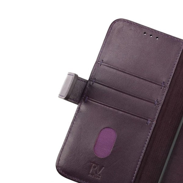 Rvelon iPhone 14 Pro Max Etui Ægte Læder Lilla