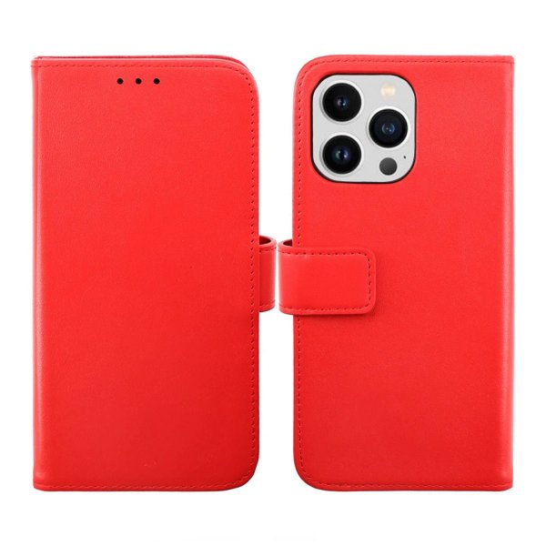 Rvelon iPhone 14 Pro Max Fodral Ægte Læder Rød