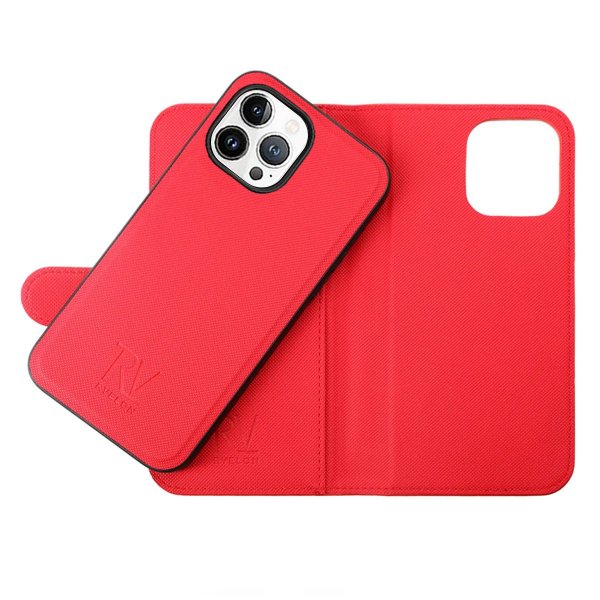 Rvelon iPhone 14 Pro Max Cover Magnetisk Aftagelig Skal Rød