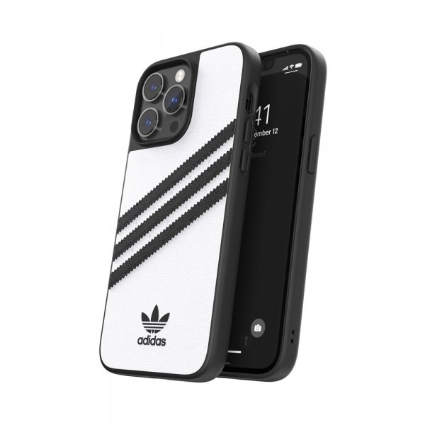 Adidas iPhone 14 Pro Max Cover 3 Stripes Snap Case Hvid Sort