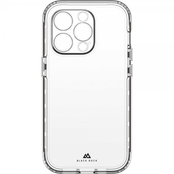 Black Rock iPhone 14 Pro Max Cover 360° Real Glass Case Sort Klar