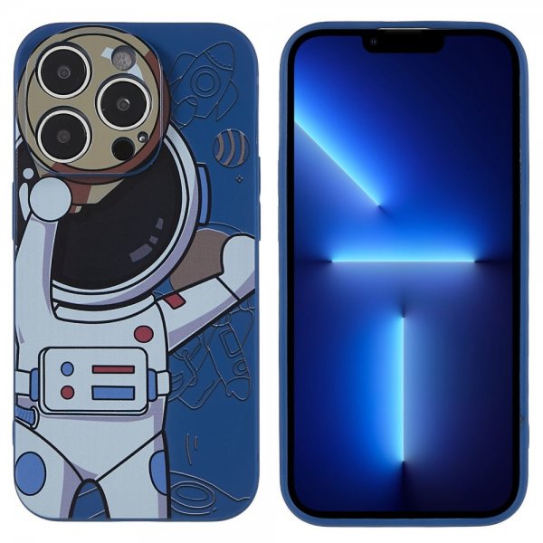 iPhone 14 Pro Max Cover Astronaut Blå Grå