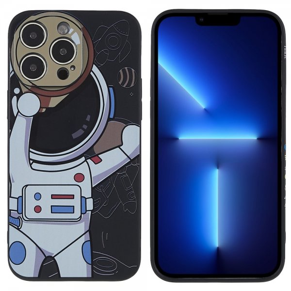 iPhone 14 Pro Max Cover Astronaut Sort Grå