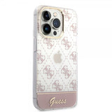 Guess iPhone 14 Pro Max Cover Bottom Stripe Script Logo Rosa