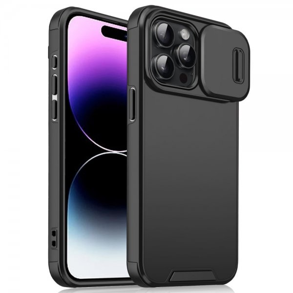 iPhone 14 Pro Max Cover med Kameraskyder Sort