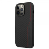 AMG iPhone 14 Pro Max Cover Carbon Effect Stamped Logo Sort
