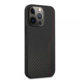 AMG iPhone 14 Pro Max Cover Carbon Effect Stamped Logo Sort