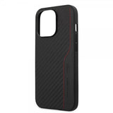 AMG iPhone 14 Pro Max Cover Carbon Effect Stamped Logo Sort