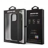 AMG iPhone 14 Pro Max Cover Carbon Effect Stamped Logo Sort