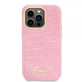 Guess iPhone 14 Pro Max Cover Croco Rosa