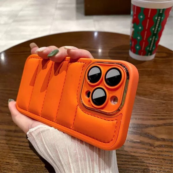 iPhone 14 Pro Max Cover Down Jacket Design Orange