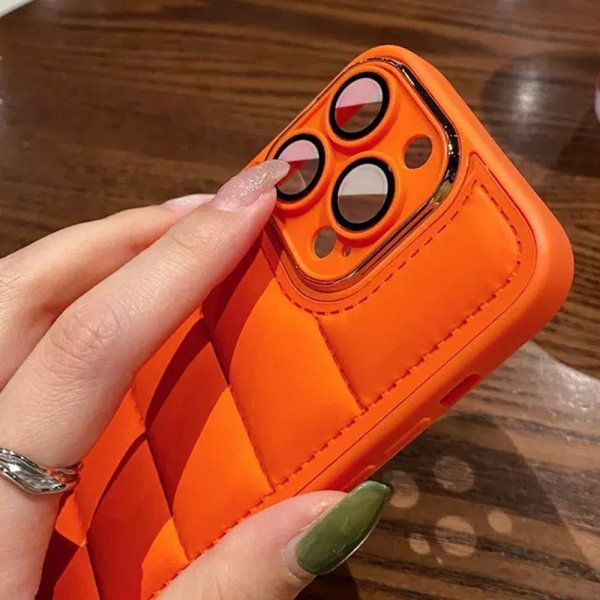 iPhone 14 Pro Max Cover Down Jacket Design Orange