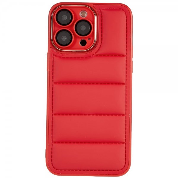 iPhone 14 Pro Max Cover Dunjakke Design Rød