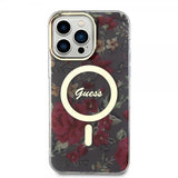 Guess iPhone 14 Pro Max Cover Blomst MagSafe Kaki