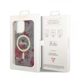 Guess iPhone 14 Pro Max Cover Blomst MagSafe Kaki