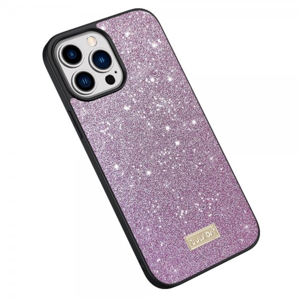 Sulada iPhone 14 Pro Max Cover Glitter Lilla
