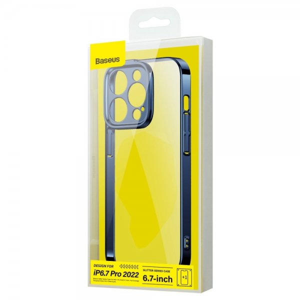 Baseus iPhone 14 Pro Max Cover Glitter Series Blå