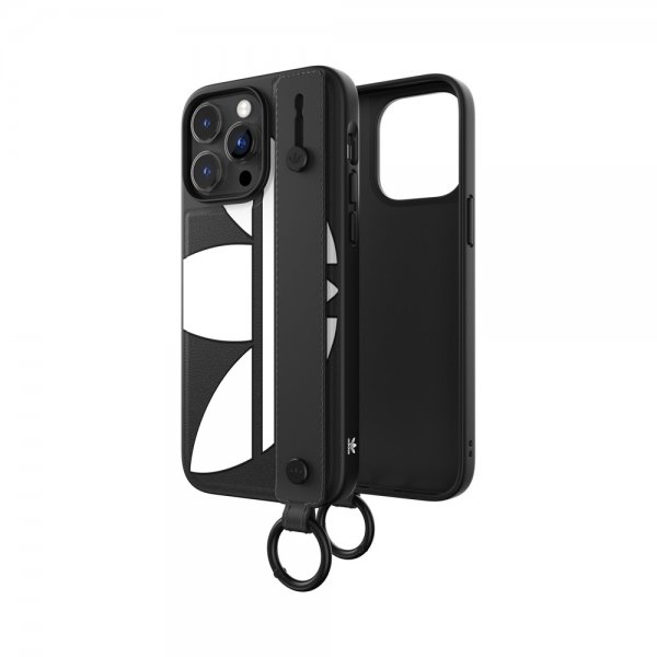 Adidas iPhone 14 Pro Max Cover Håndstrop Cover Sort Hvid