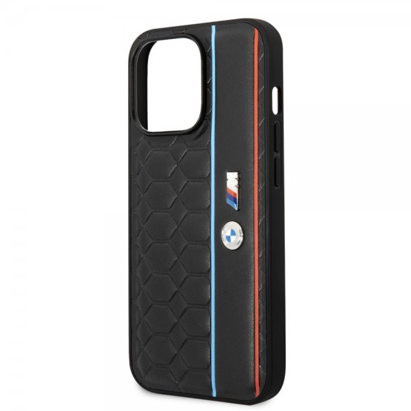 BMW iPhone 14 Pro Max Cover Hexagonal mønster Sort