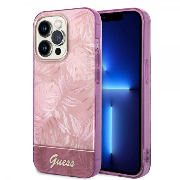 Guess iPhone 14 Pro Max Cover Jungle Rosa