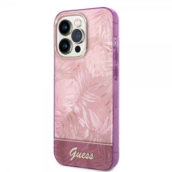 Guess iPhone 14 Pro Max Cover Jungle Rosa