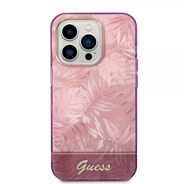 Guess iPhone 14 Pro Max Cover Jungle Rosa