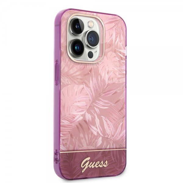 Guess iPhone 14 Pro Max Cover Jungle Rosa