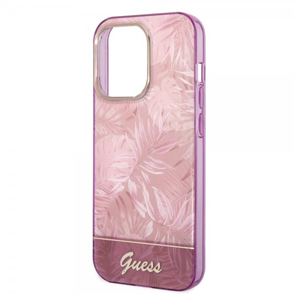 Guess iPhone 14 Pro Max Cover Jungle Rosa