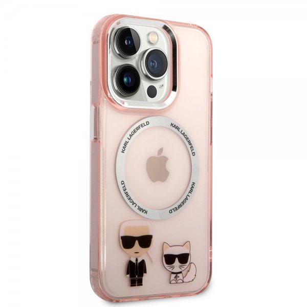Karl Lagerfeld iPhone 14 Pro Max Cover Karl & Choupette MagSafe Rosa