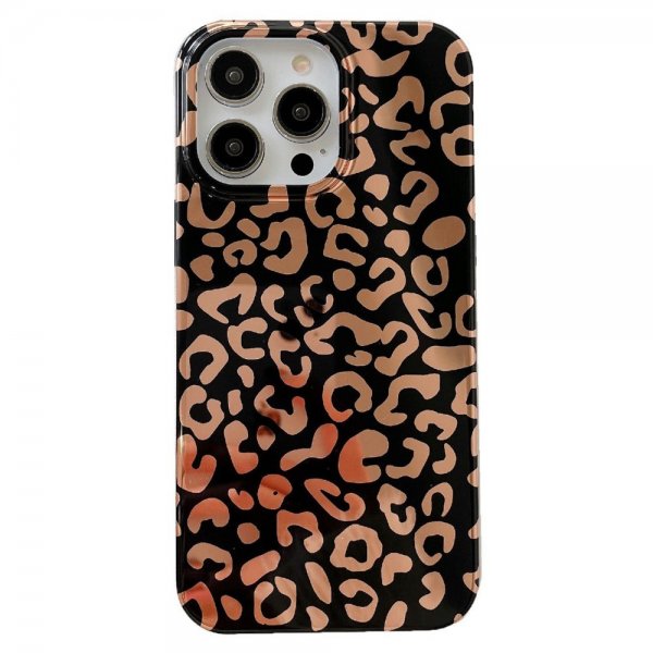 iPhone 14 Pro Max Cover Leopardmønster Sort