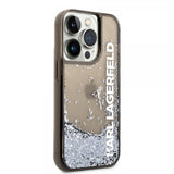 Karl Lagerfeld iPhone 14 Pro Max Cover Liquid Glitter Translucent Sort