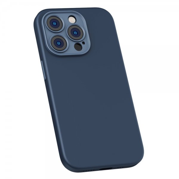 Baseus iPhone 14 Pro Max Cover Liquid Silica Gel MagSafe Blå