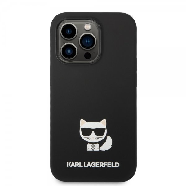 Karl Lagerfeld iPhone 14 Pro Max Cover Liquid Silicone Choupette Sort