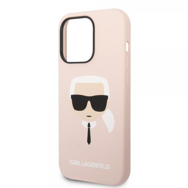 Karl Lagerfeld iPhone 14 Pro Max Cover Flydende Silikone Karl MagSafe Pink