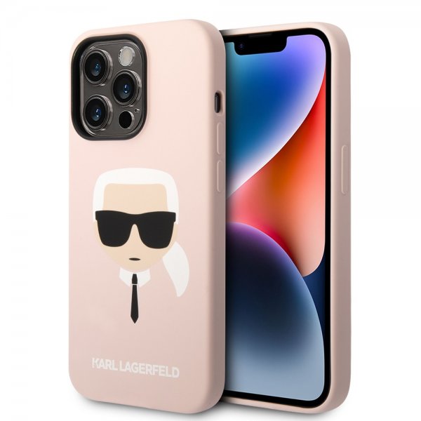 Karl Lagerfeld iPhone 14 Pro Max Cover Liquid Silicone Karl Rosa
