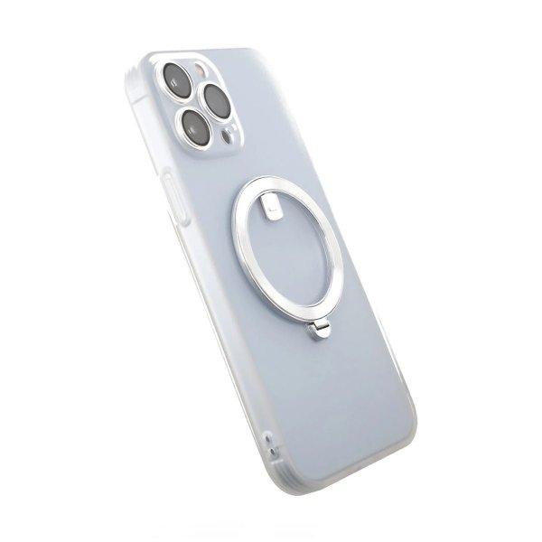 Rvelon iPhone 14 Pro Max Cover Roterbar MagSafe Stativ Hvid